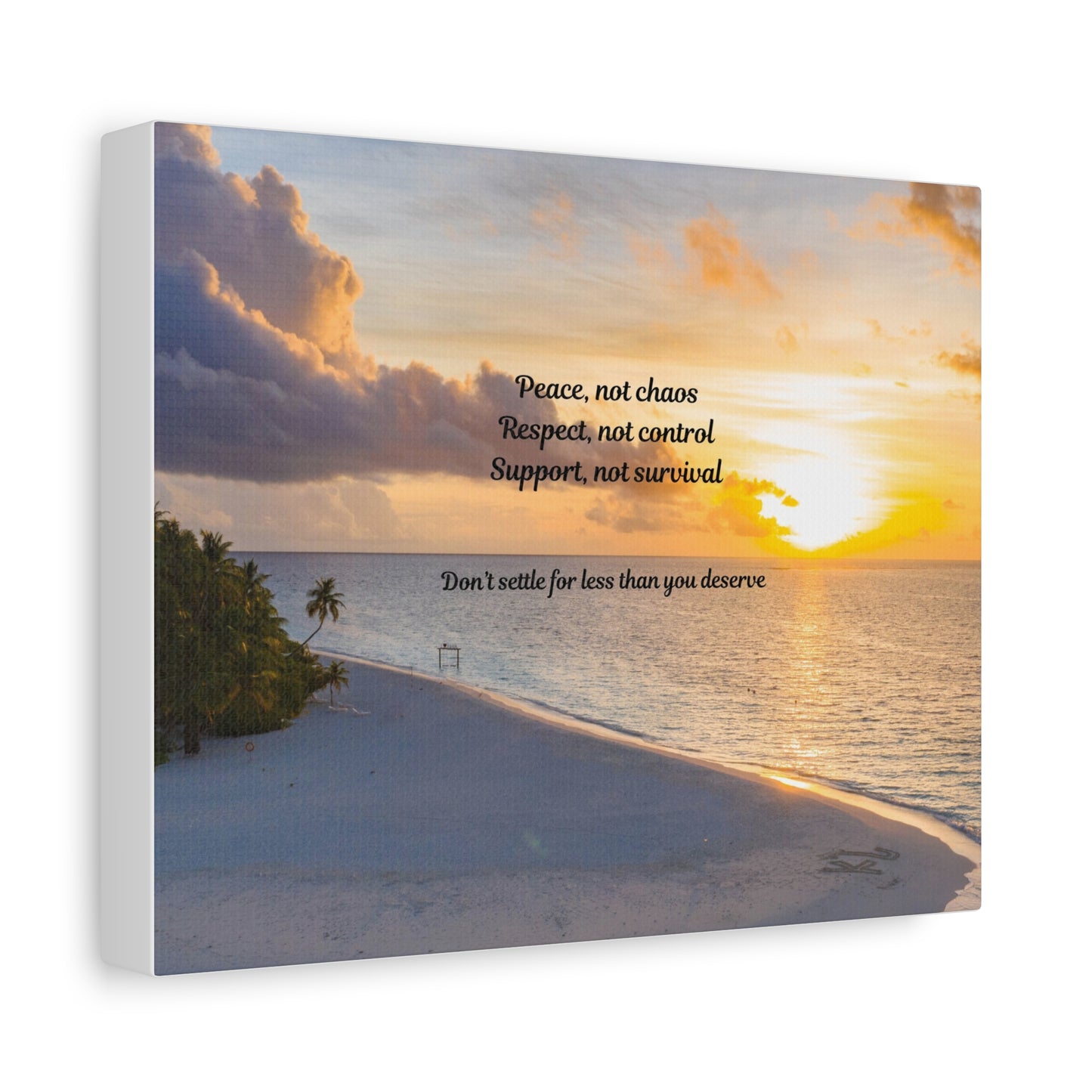 Inspirational Wall Art Canvas Print, Motivational Home Decor, Beach Sunset Art, Gift for Her, Positive Affirmation Decor