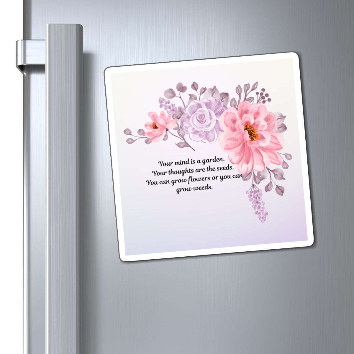 Inspirational Floral Magnet - Positive Affirmation Fridge Decor, Gift for Garden Lovers, Home Office Accessory, Motivational Quote [...]