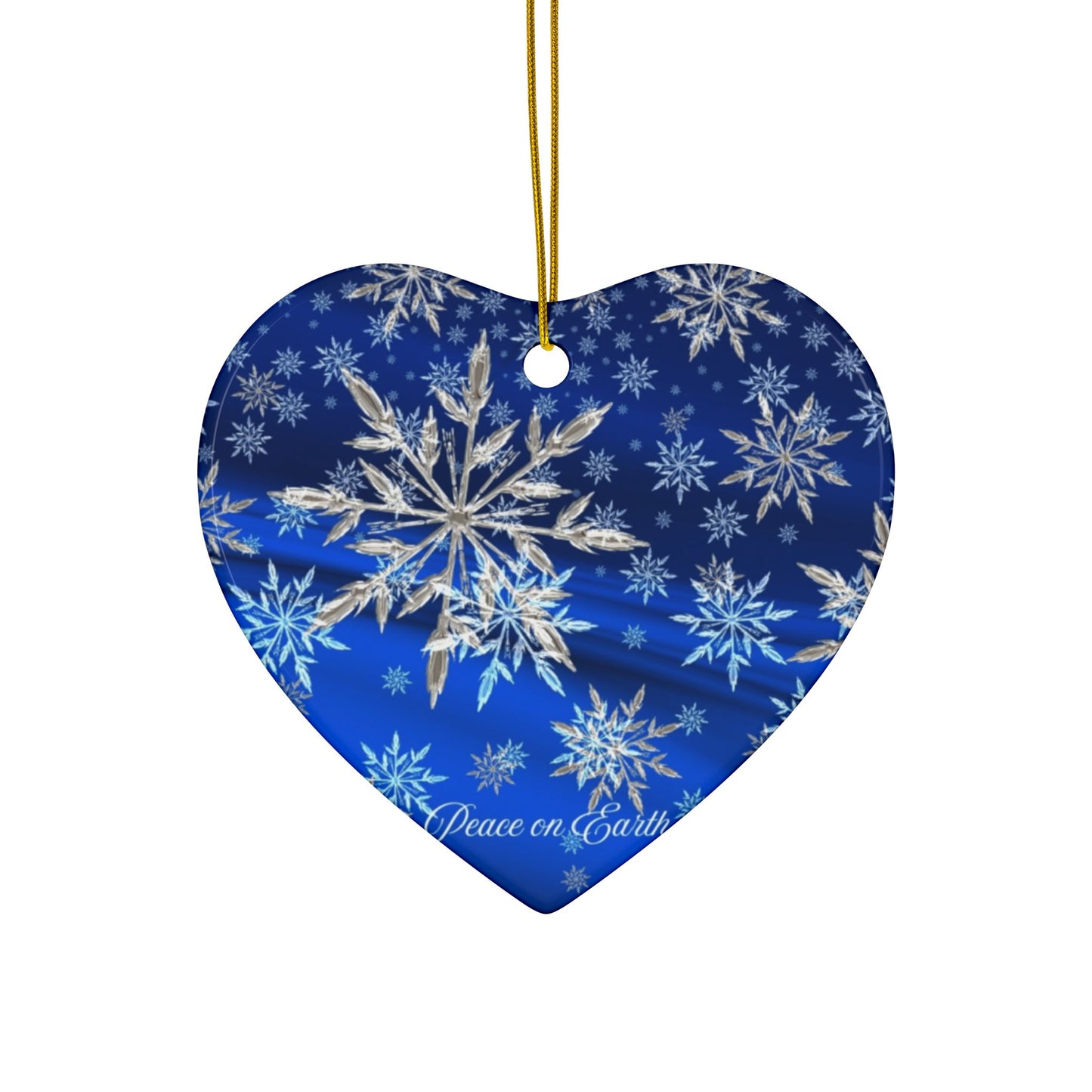 Ceramic Ornaments with Snowflake Design - Peace on Earth, Holiday Decor, Christmas, Winter Wonderland, Gift Ornament