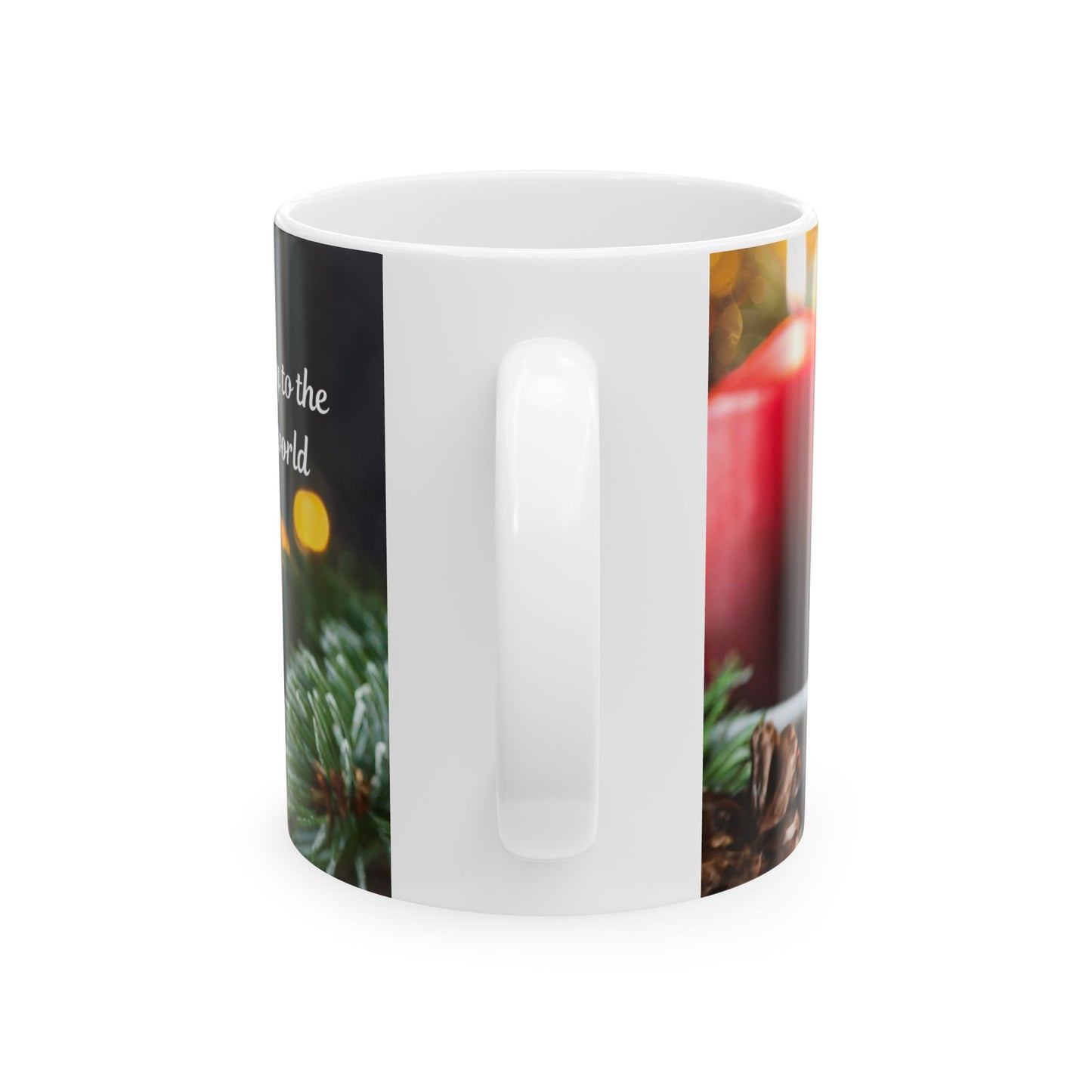 Christmas Ornament & Candle Ceramic Mug — Festive Holiday Coffee Cup (11oz, 15oz)