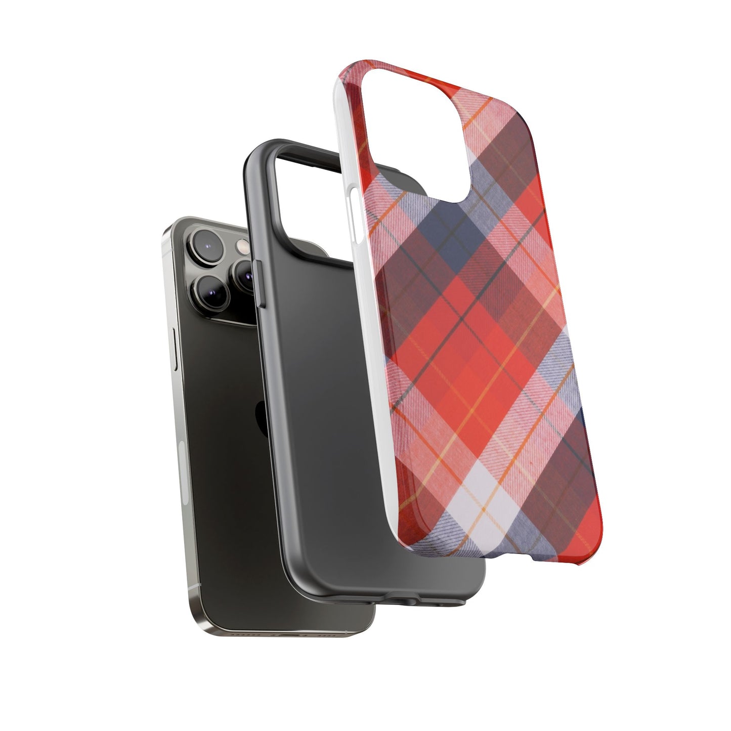 Tough Cases, Beautiful Red, White & Blue Plaid Design