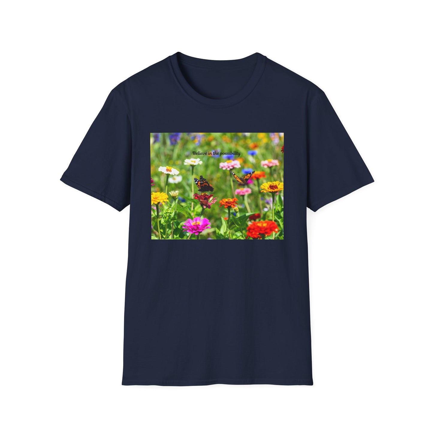 Vibrant Floral Butterfly T-Shirt - Nature Lover Gift, Spring Fashion, Eco-Friendly Apparel, Outdoor Wear, Garden Party Outfit