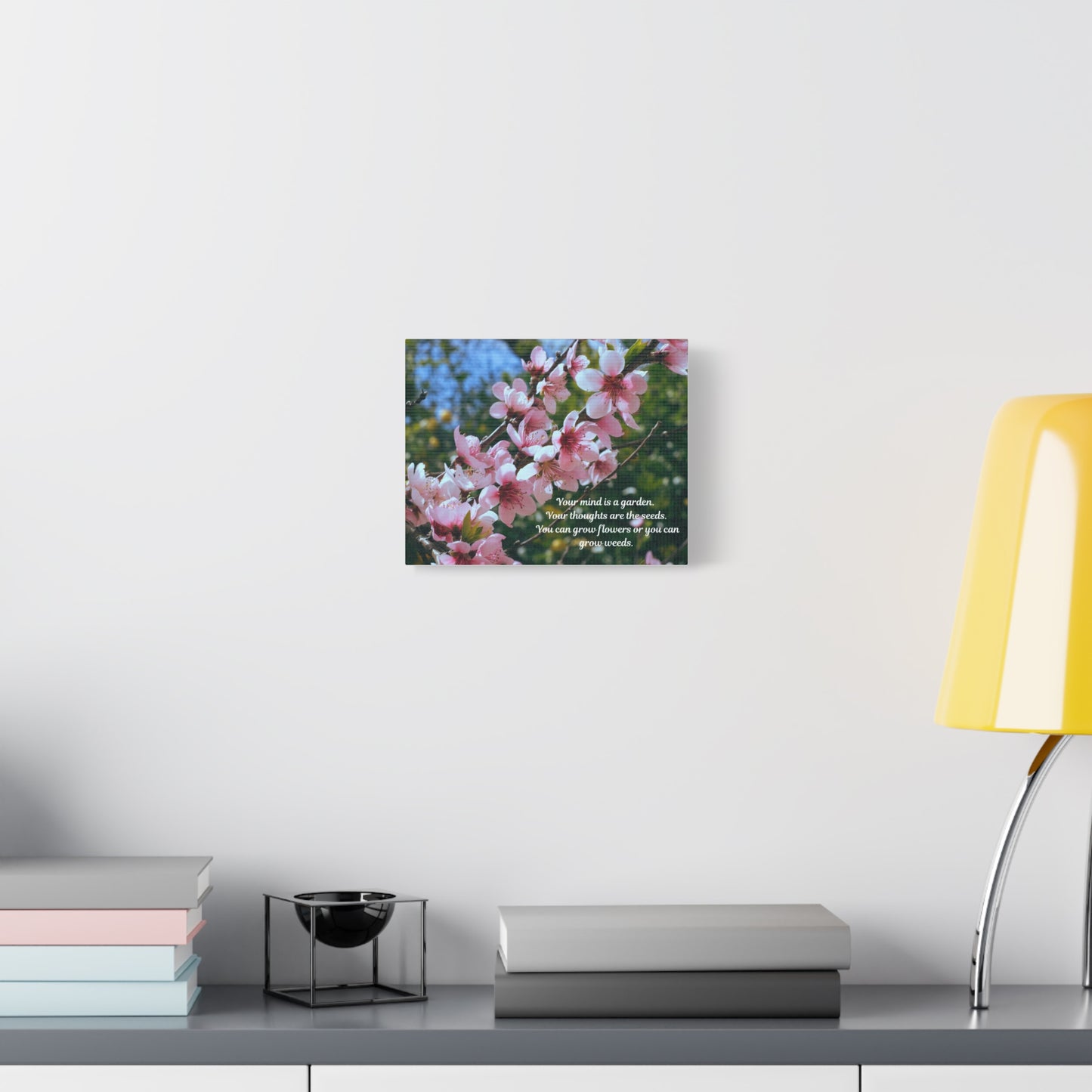 Inspirational Flower Canvas Wall Art, Nature Decor for Home, Motivational Gift, Garden Quote Print, Positive Thinking Wall Decor