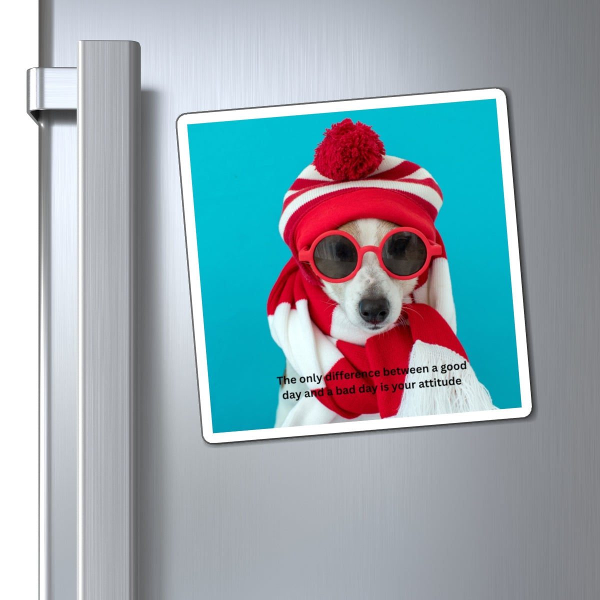 Playful Dog Quote Magnet, Cute Fridge Decor, Animal Lover Gift, Positive Vibes Magnet, Fun Home Accent
