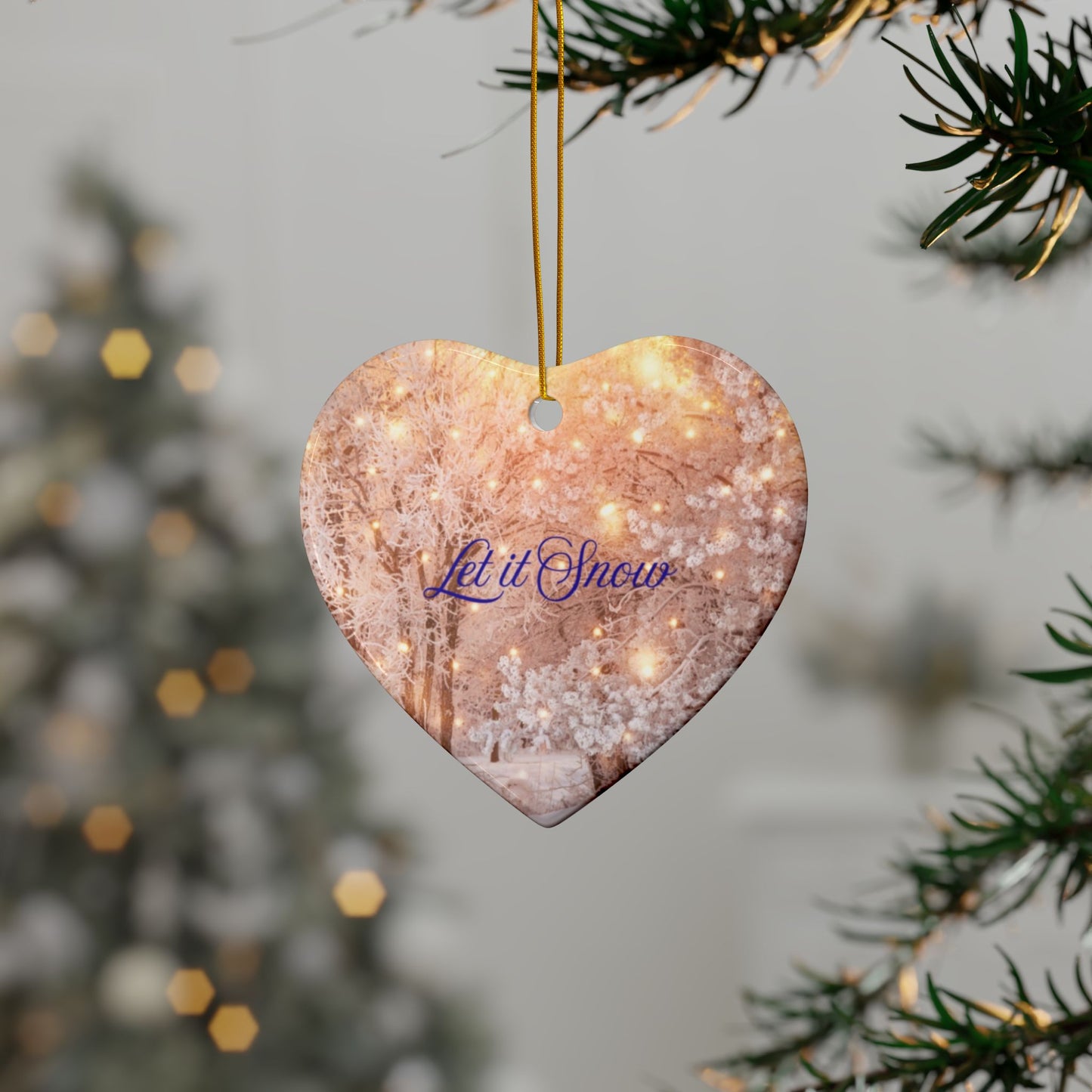Ceramic Ornaments, Winter Decor, Let it Snow, Holiday Decor, Christmas Tree Ornaments, Double-Sided Decorations, Perfect Gift