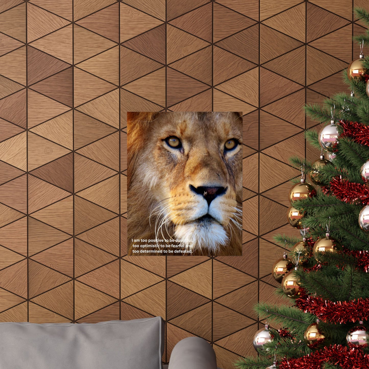 Inspirational Lion Poster, Motivational Wall Art, Home Decor, Gift for Animal Lovers, Positive Affirmation Decor