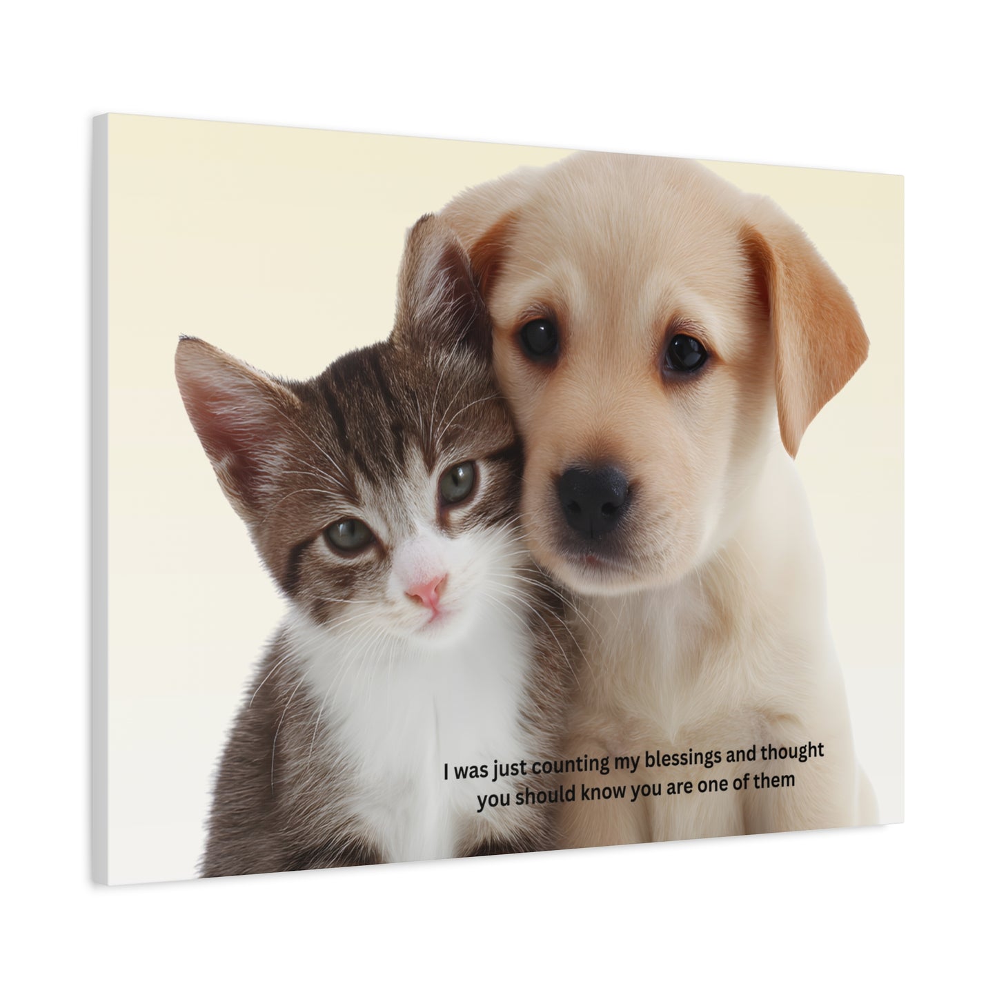 Pet Blessings Canvas Wall Art, Cute Dog and Cat Print, Home Decor for Pet Lovers, Inspirational Gift, Animal Lover Wall Art