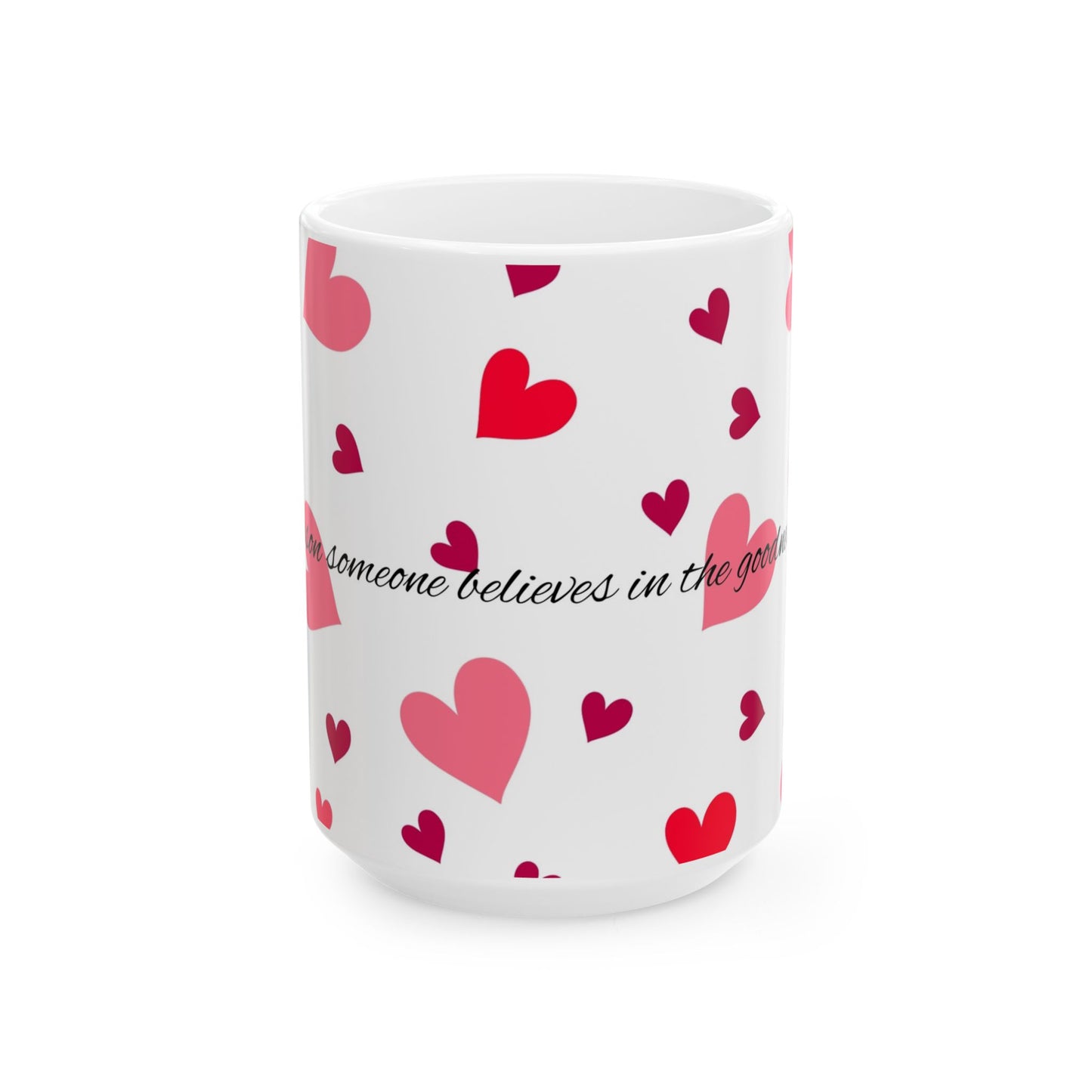 Valentine's Love Ceramic Mug, Heart Pattern Cup, Gift for Her, Coffee Tea Mug, Love Mug, Heartfelt Present