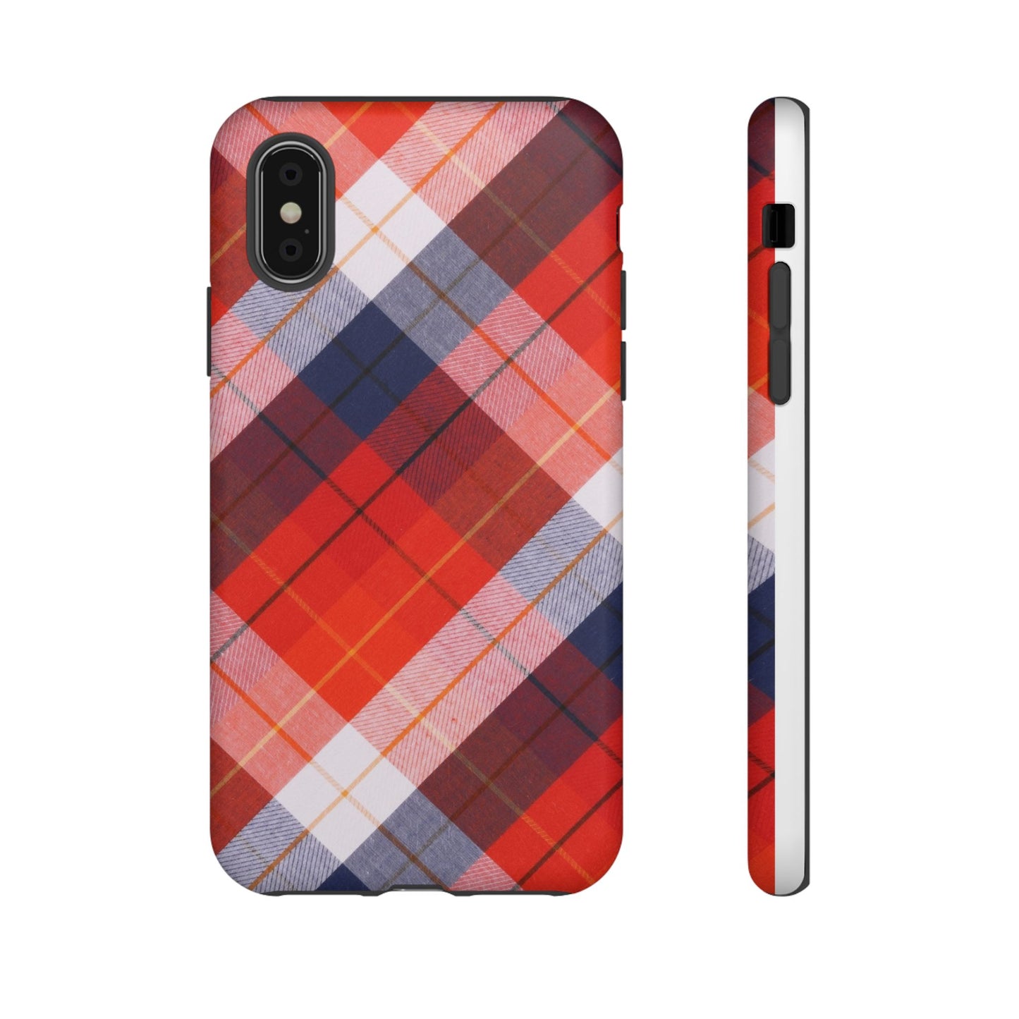 Tough Cases, Beautiful Red, White & Blue Plaid Design