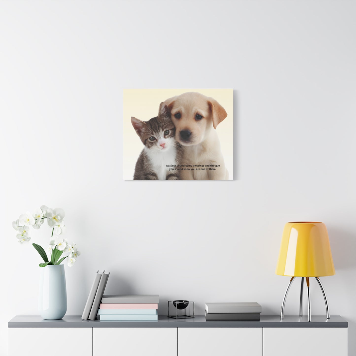 Pet Blessings Canvas Wall Art, Cute Dog and Cat Print, Home Decor for Pet Lovers, Inspirational Gift, Animal Lover Wall Art