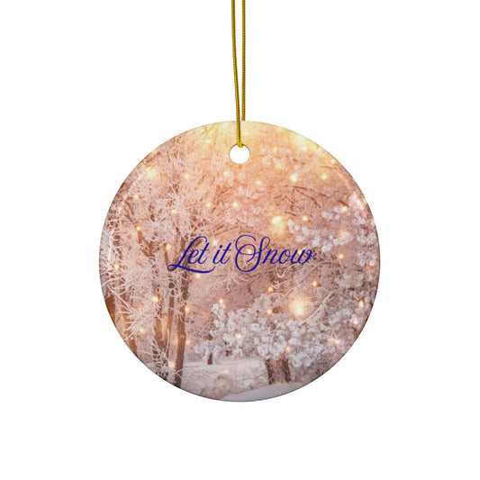 Ceramic Ornaments, Winter Decor, Let it Snow, Holiday Decor, Christmas Tree Ornaments, Double-Sided Decorations, Perfect Gift