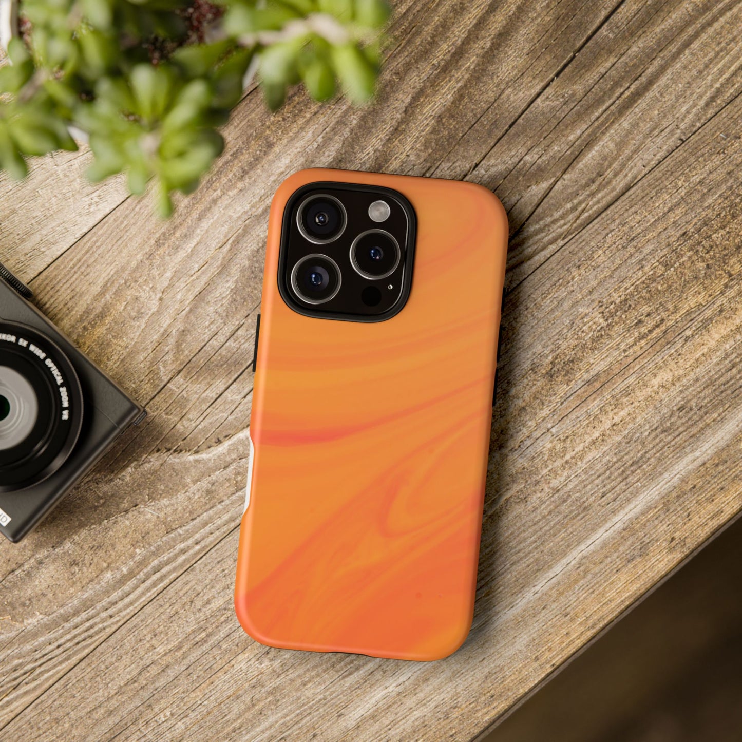 Tough Cases, Beautiful Orange Marble Design