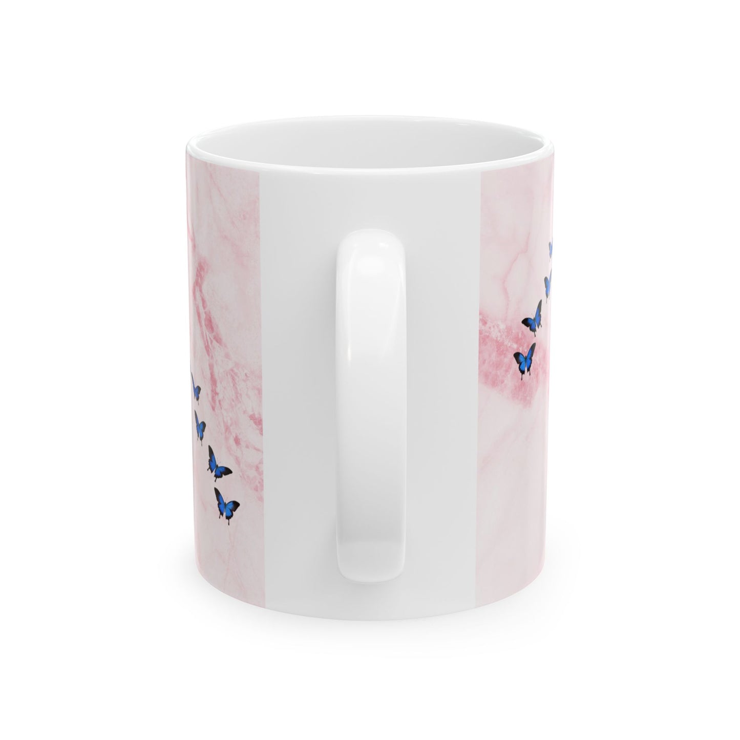 Healing Quote Mug — Pink Marble Butterfly Inspirational Ceramic Coffee Cup (11oz/15oz)