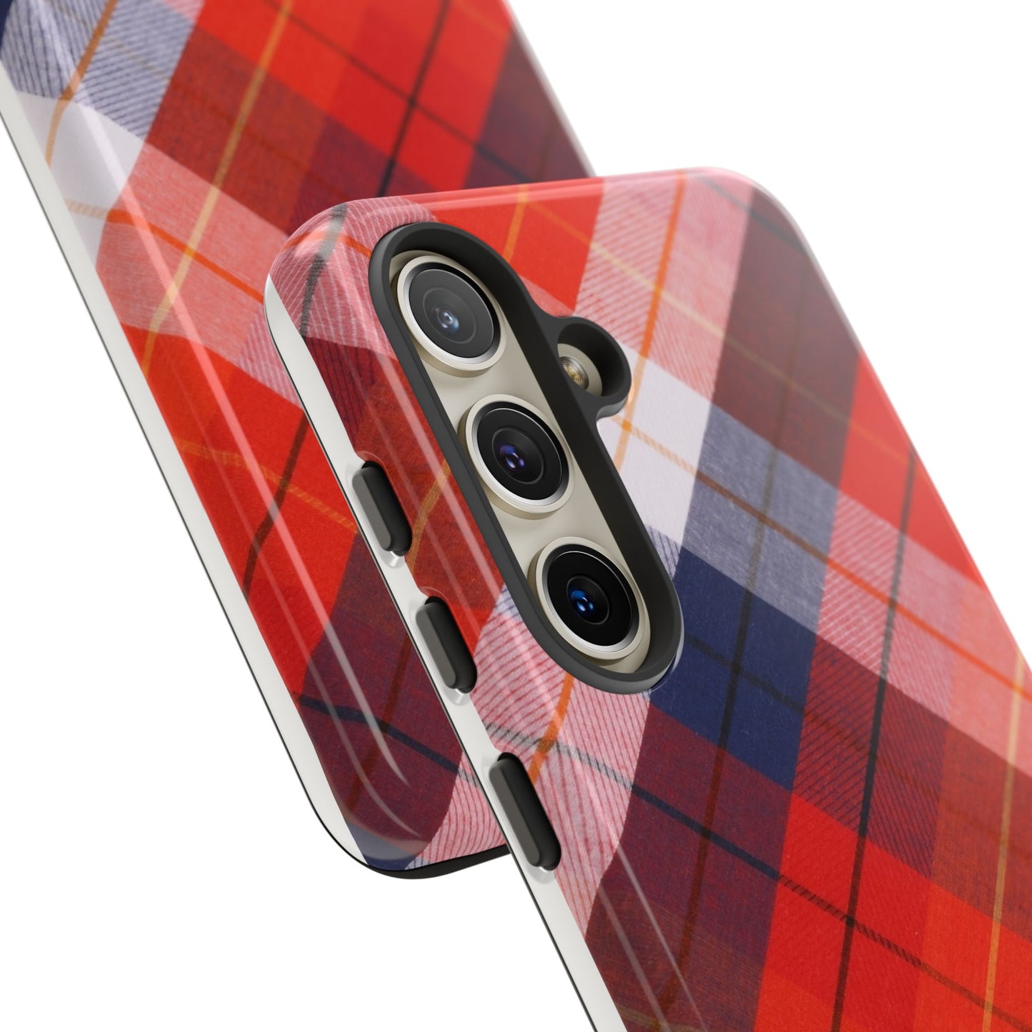 Tough Cases, Beautiful Red, White & Blue Plaid Design