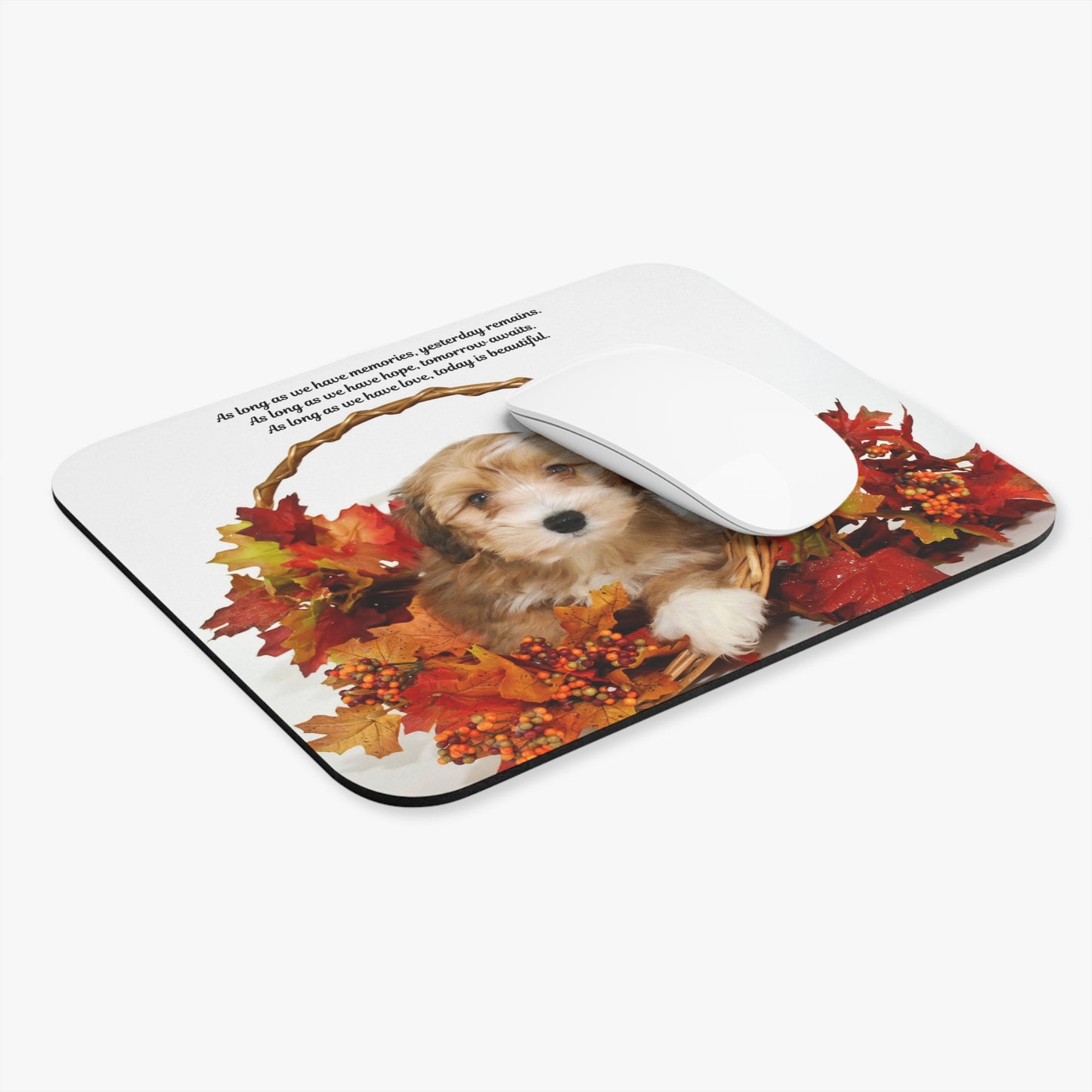 Adorable Dog Mouse Pad | Inspirational Pet Decor, Office Gift, Fall Home Decor, Animal Lover Accessory, Memory Quote
