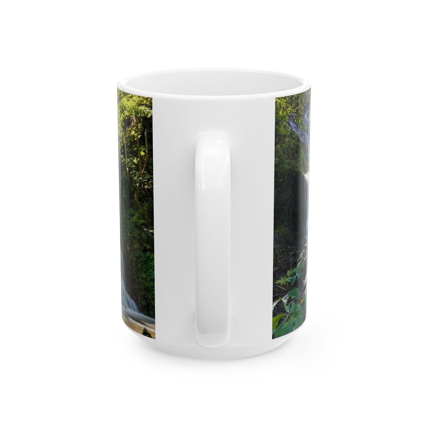 Inspirational Waterfall Ceramic Mug — "It's not what we have in life..." (11oz, 15oz)