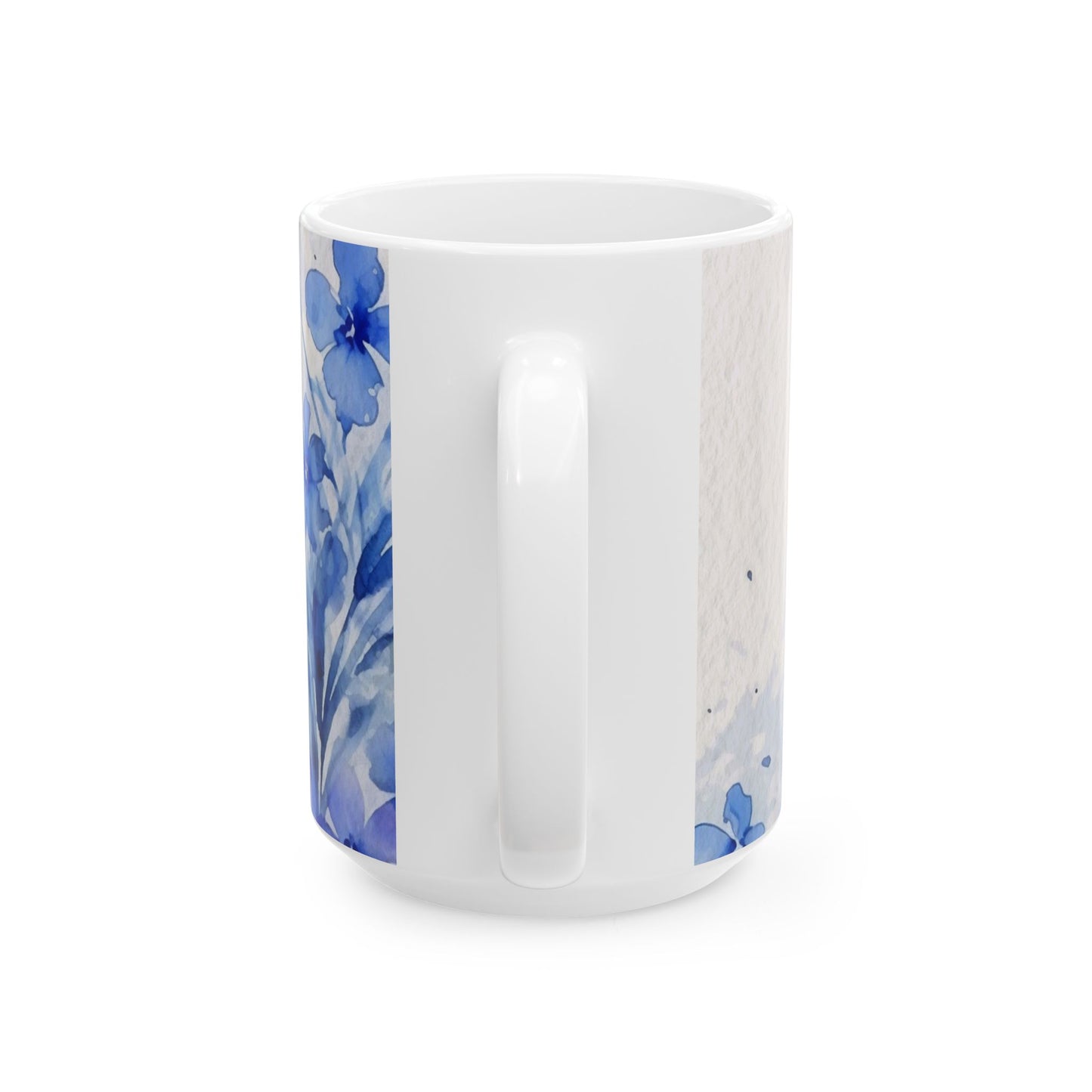 Inspirational Blue Floral Ceramic Mug — "You are the artist of your own life"