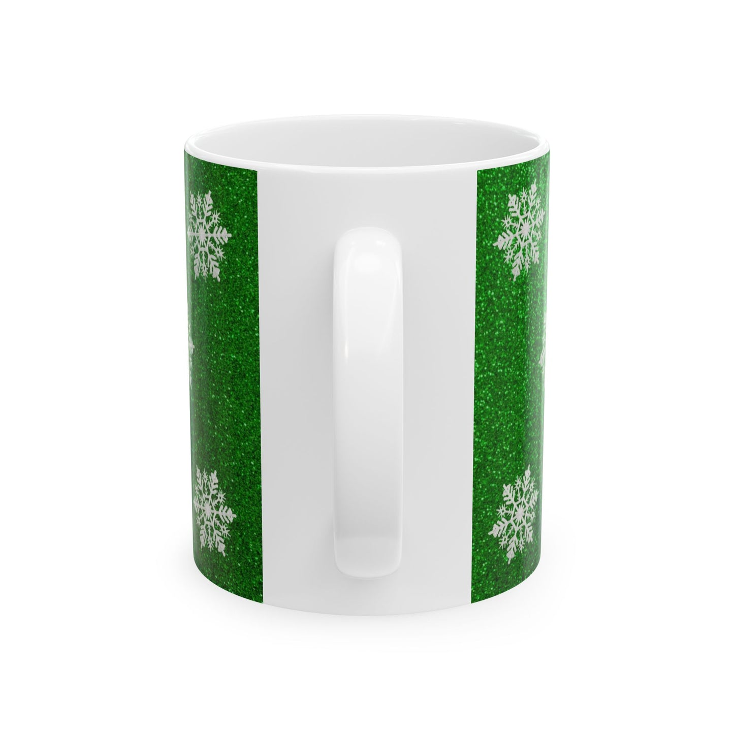 Holiday Ceramic Mug - 'Ho Ho Ho' Christmas Santa, Snowman & Tree Design (11oz/15oz)