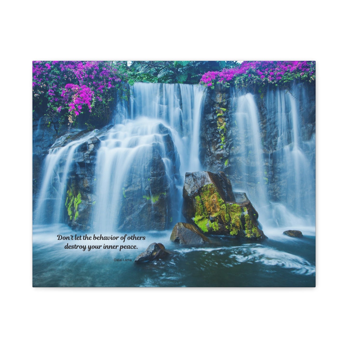 Waterfall Canvas Art Print, Inspirational Wall Decor, Meditation Wall Art, Serenity Home Decor, Gift for Mindfulness, Nature Artwork