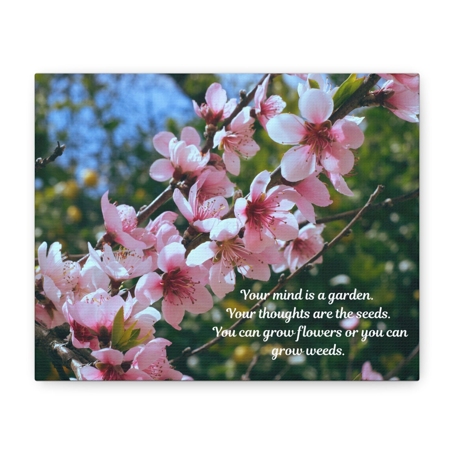 Inspirational Flower Canvas Wall Art, Nature Decor for Home, Motivational Gift, Garden Quote Print, Positive Thinking Wall Decor