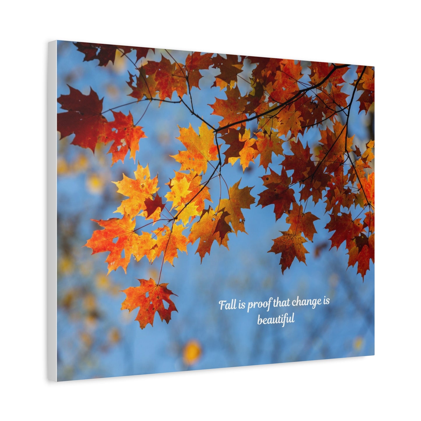 Autumn Canvas Wall Art, Seasonal Decor, Inspirational Quote, Fall Home Decor, Nature Photography