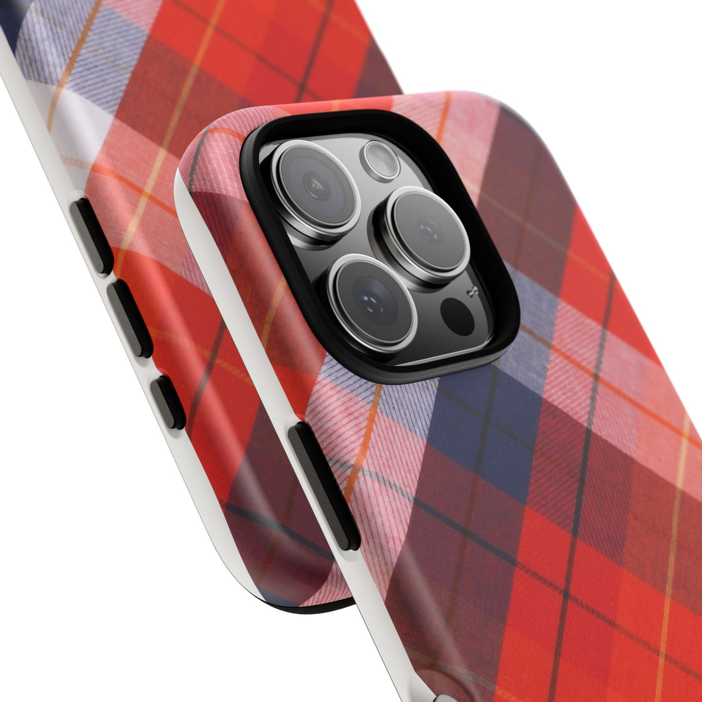 Tough Cases, Beautiful Red, White & Blue Plaid Design