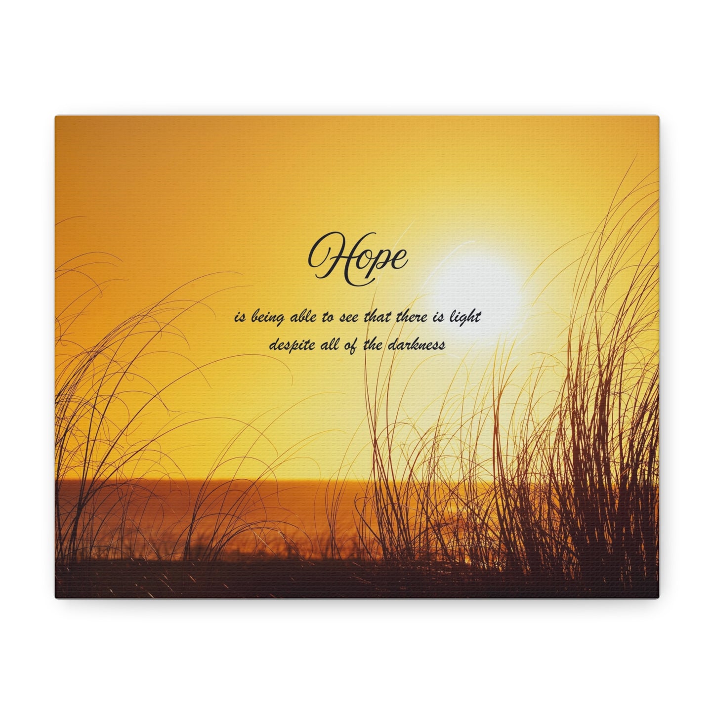 Hope Sunrise Canvas Wall Art — Inspirational Quote Beach Print