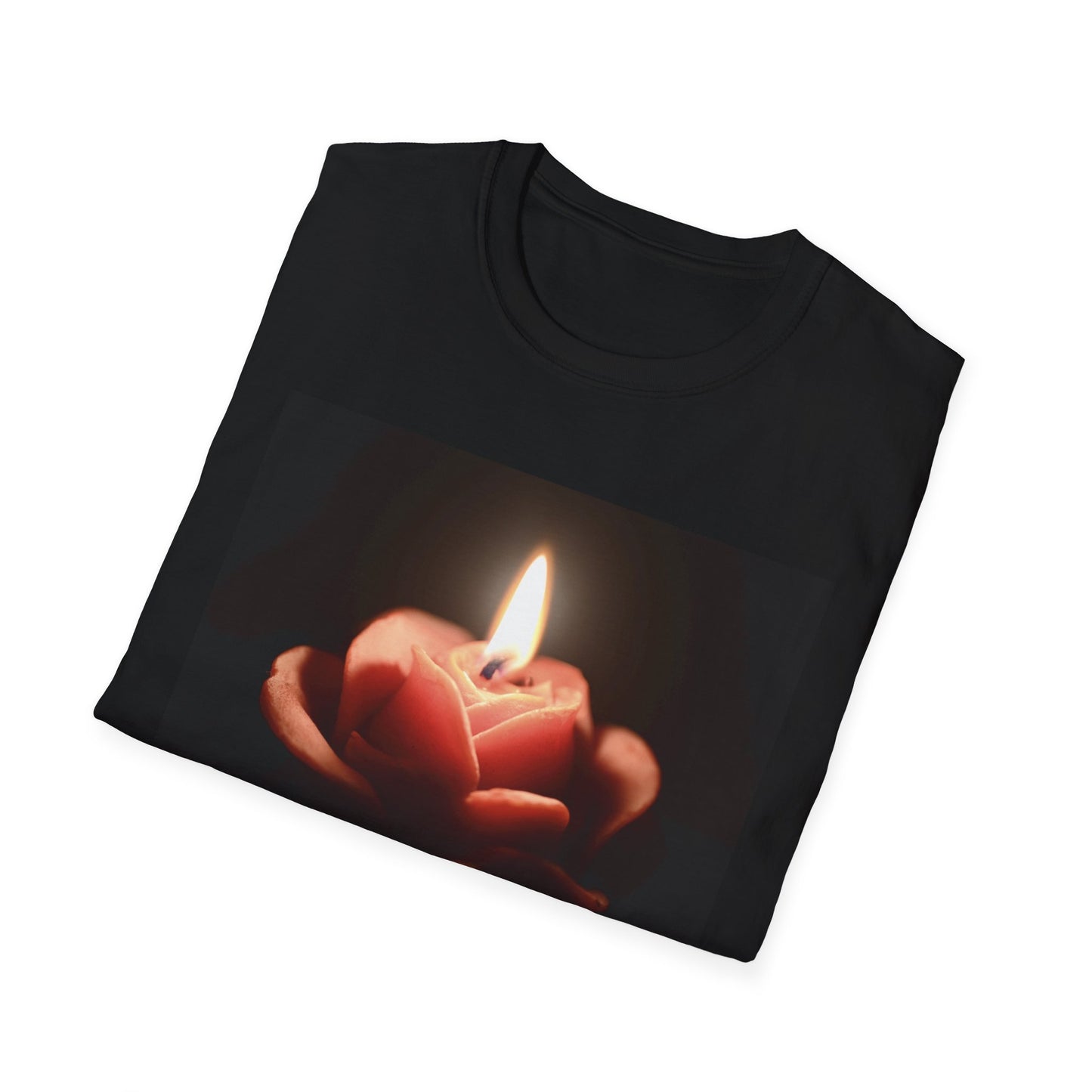 T-Shirt — Candle in Hands Graphic Tee with Inspirational Quote
