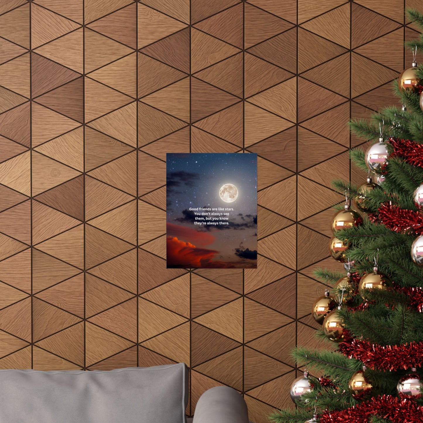 Friendship Moon Poster — Matte Vertical Inspirational Wall Art