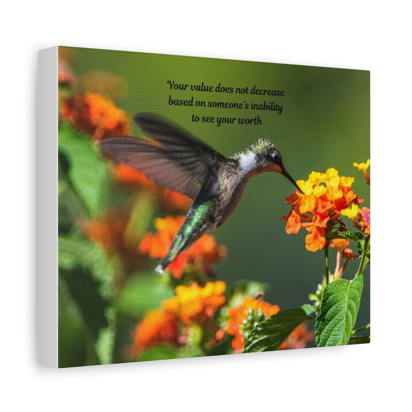 Inspirational Canvas Art, Hummingbird Decor, Motivational Wall Art, Home Office Decoration, Gift for Her