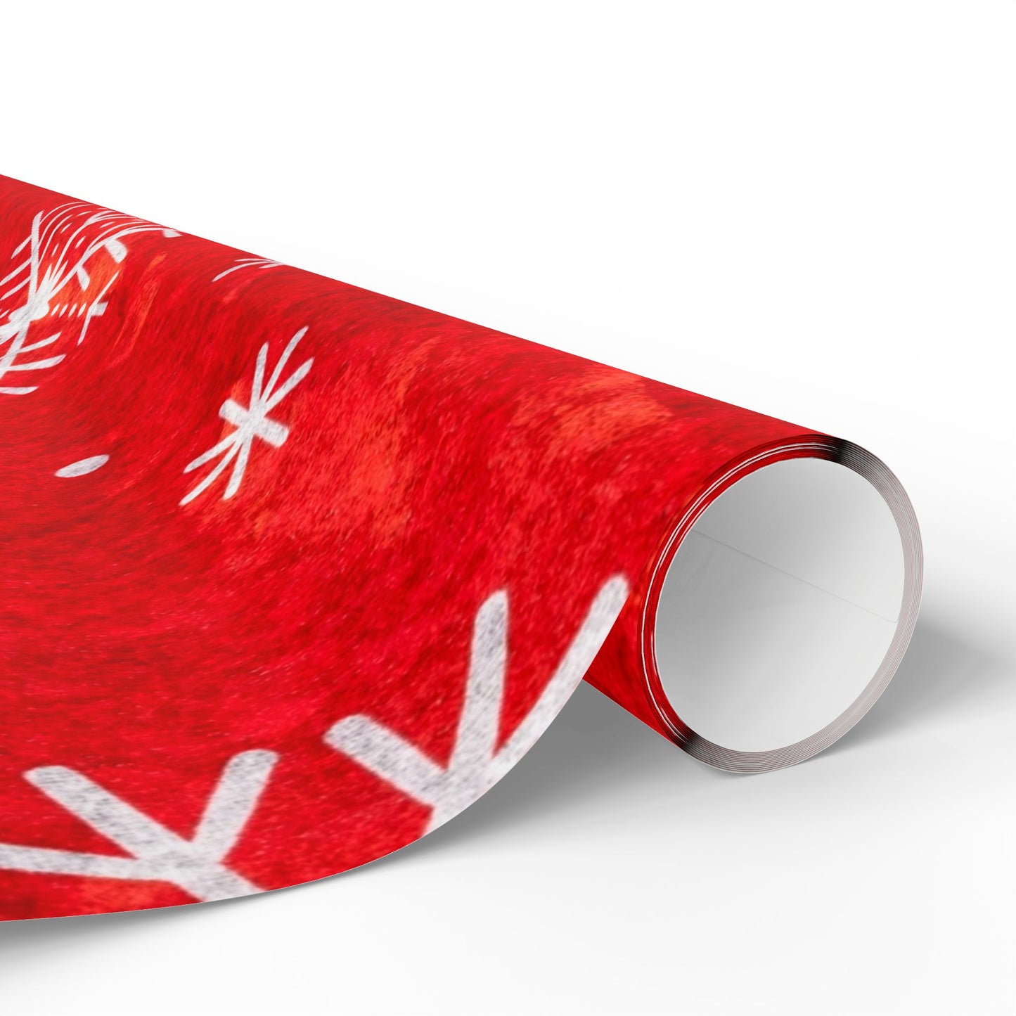 Holiday Snowflake Wrapping Paper Roll – Red Christmas Gift Wrap