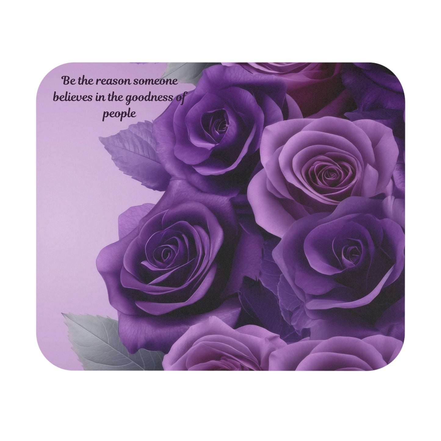 Floral Inspirational Mouse Pad, Purple Roses Desk Accessory, Gift for Her, Motivational Office Decor, Home Office Essentials