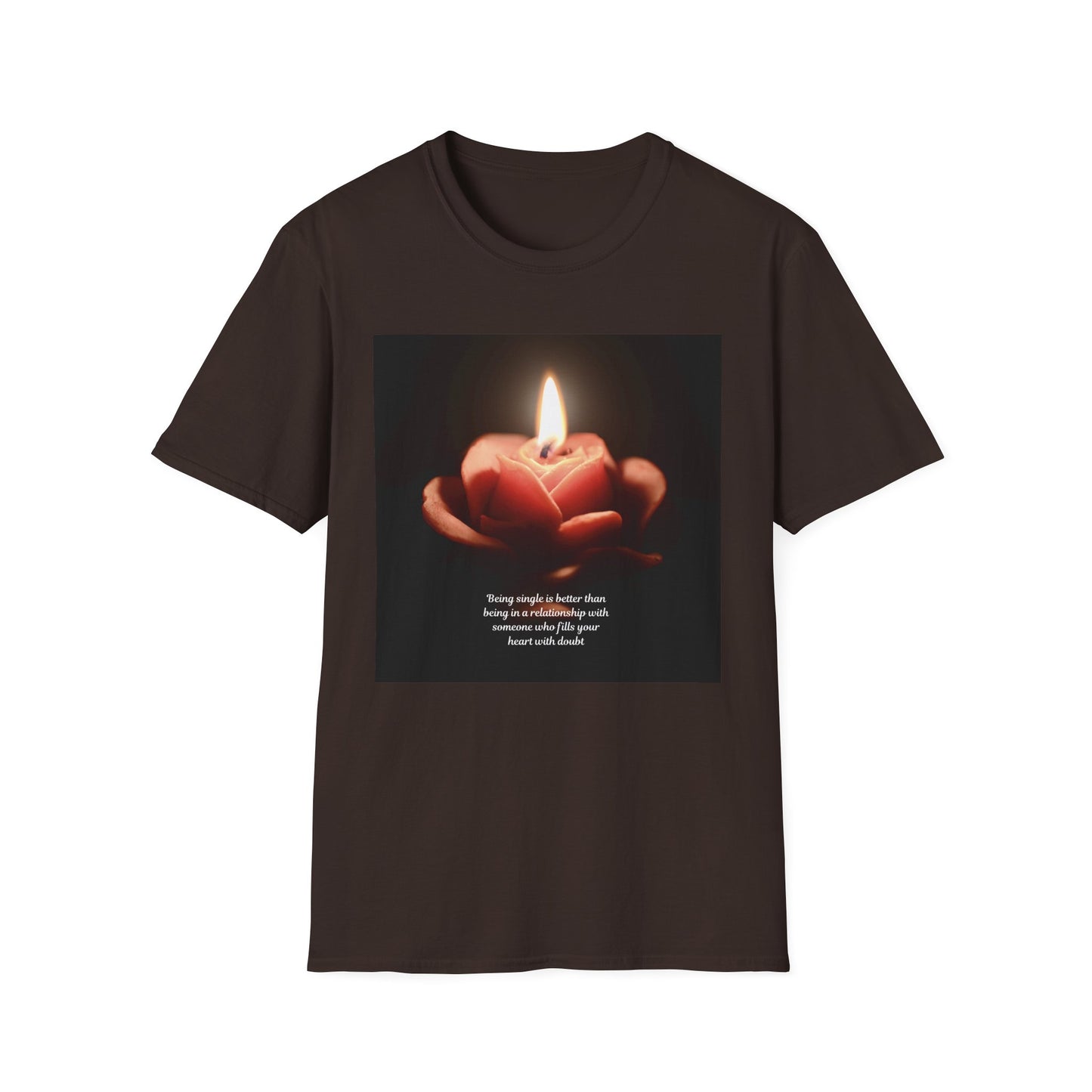 T-Shirt — Candle in Hands Graphic Tee with Inspirational Quote