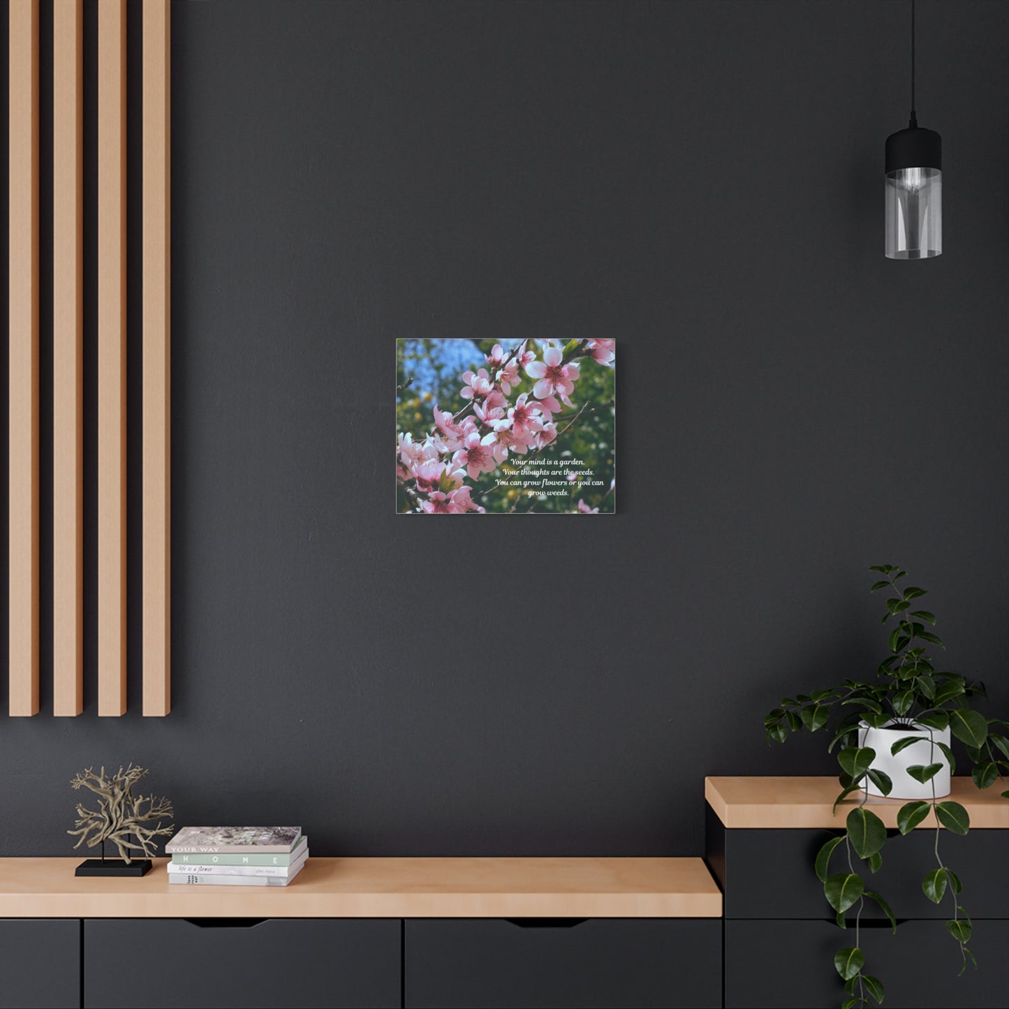 Inspirational Flower Canvas Wall Art, Nature Decor for Home, Motivational Gift, Garden Quote Print, Positive Thinking Wall Decor