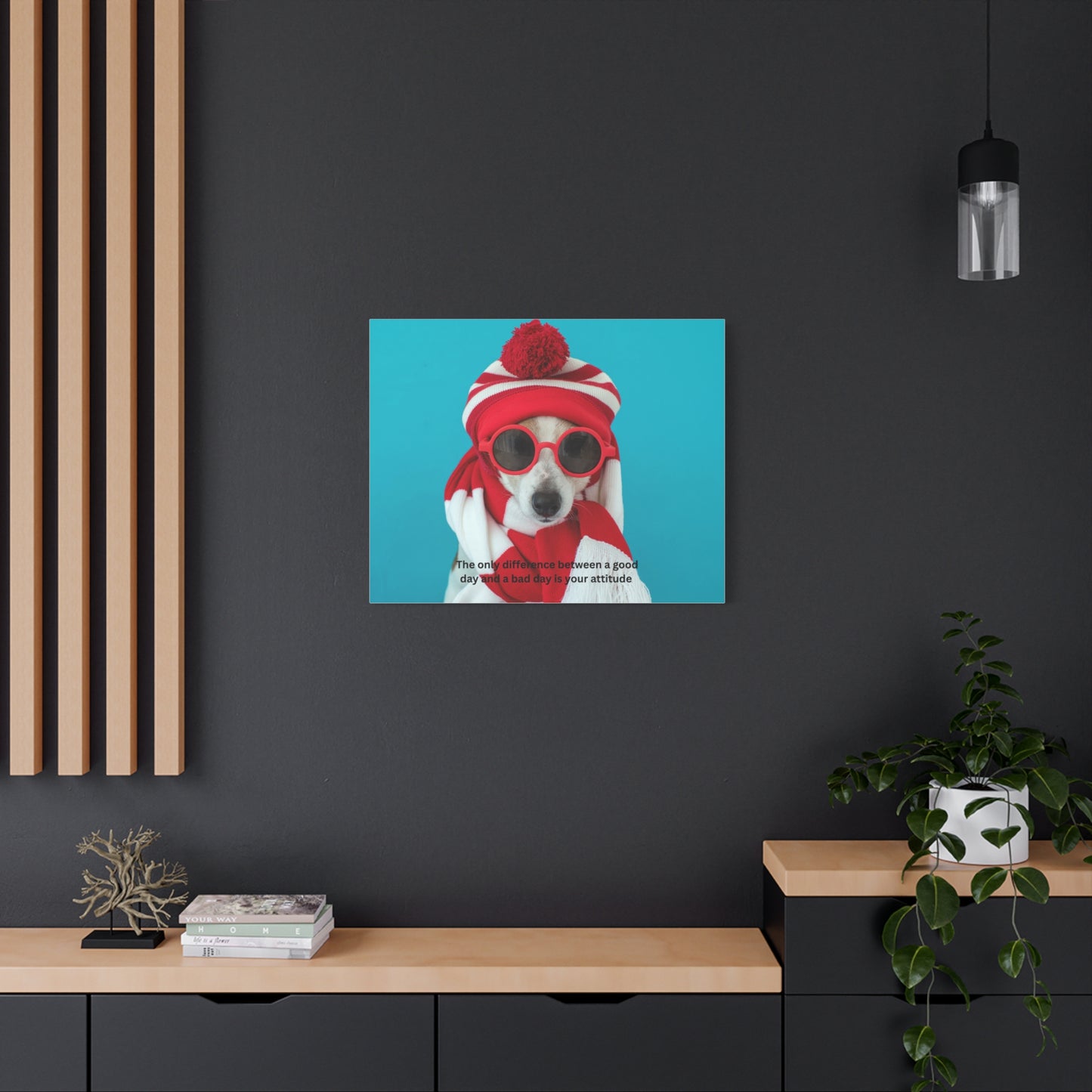 Whimsical Dog Canvas Art, Animal Lover, Inspirational Quote, Puppy Power