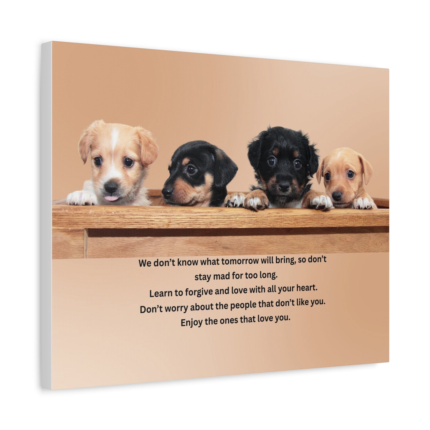 Puppy Motivation Canvas Print — Inspirational Quote Wall Art