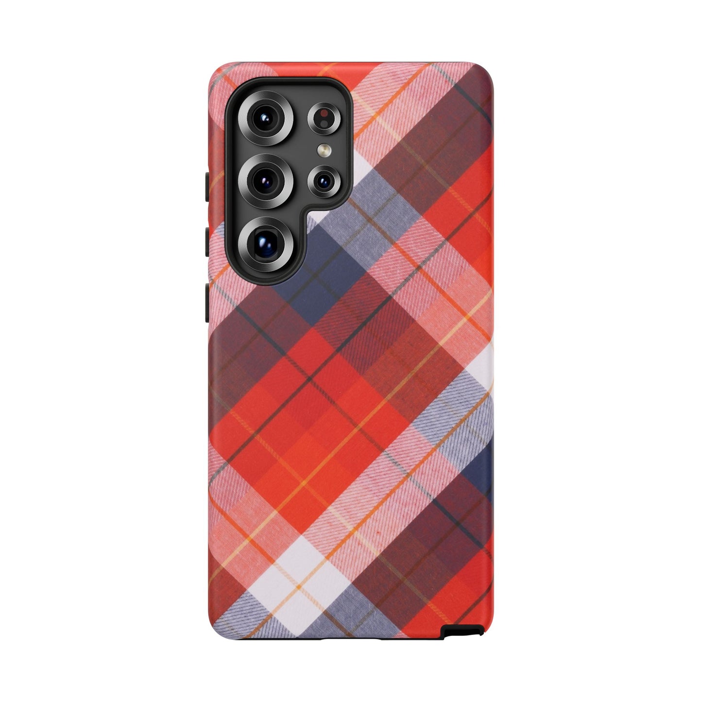Tough Cases, Beautiful Red, White & Blue Plaid Design