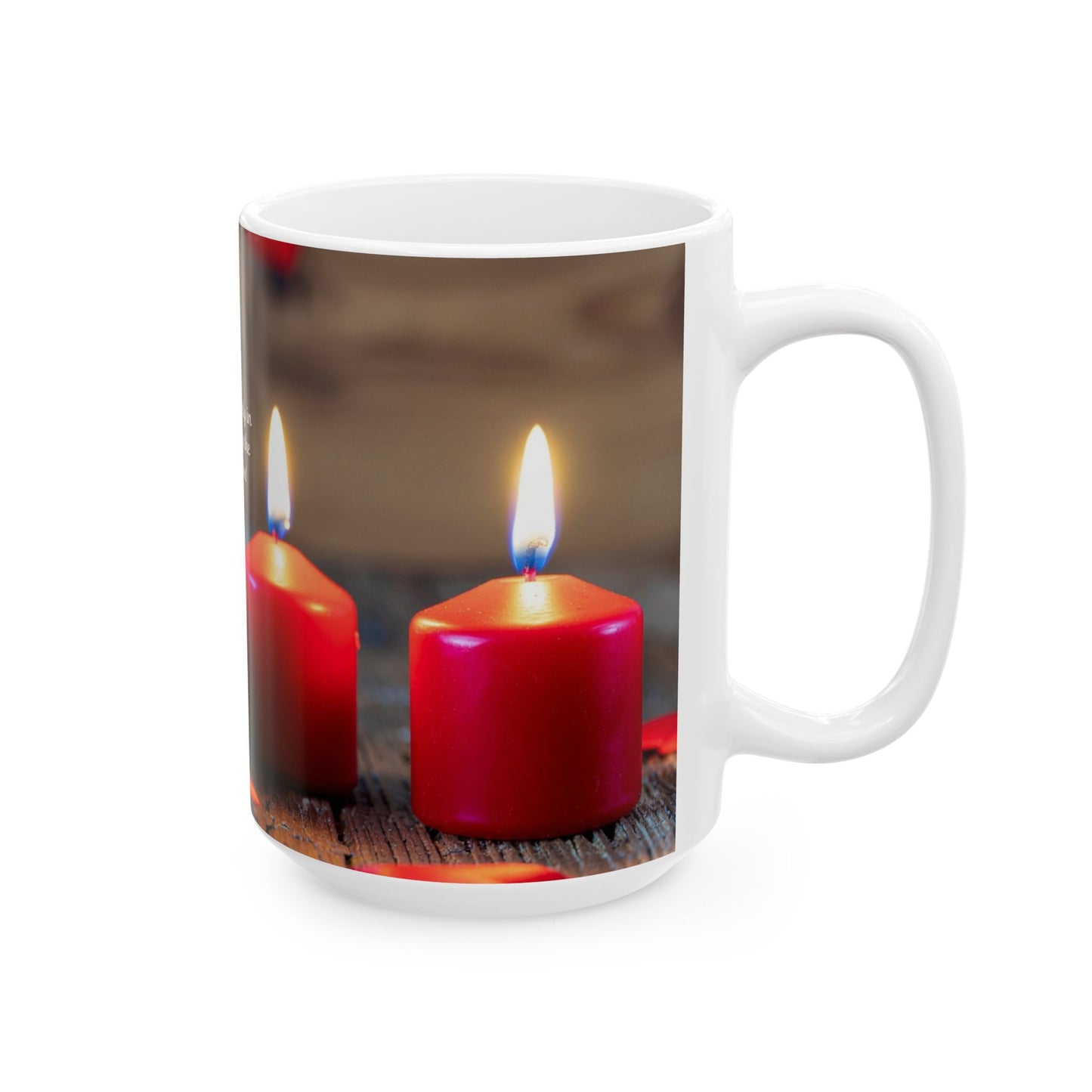 Inspirational Candle & Rose Ceramic Mug — "Don't let the ugly in others destroy the beauty in you" (11oz/15oz)