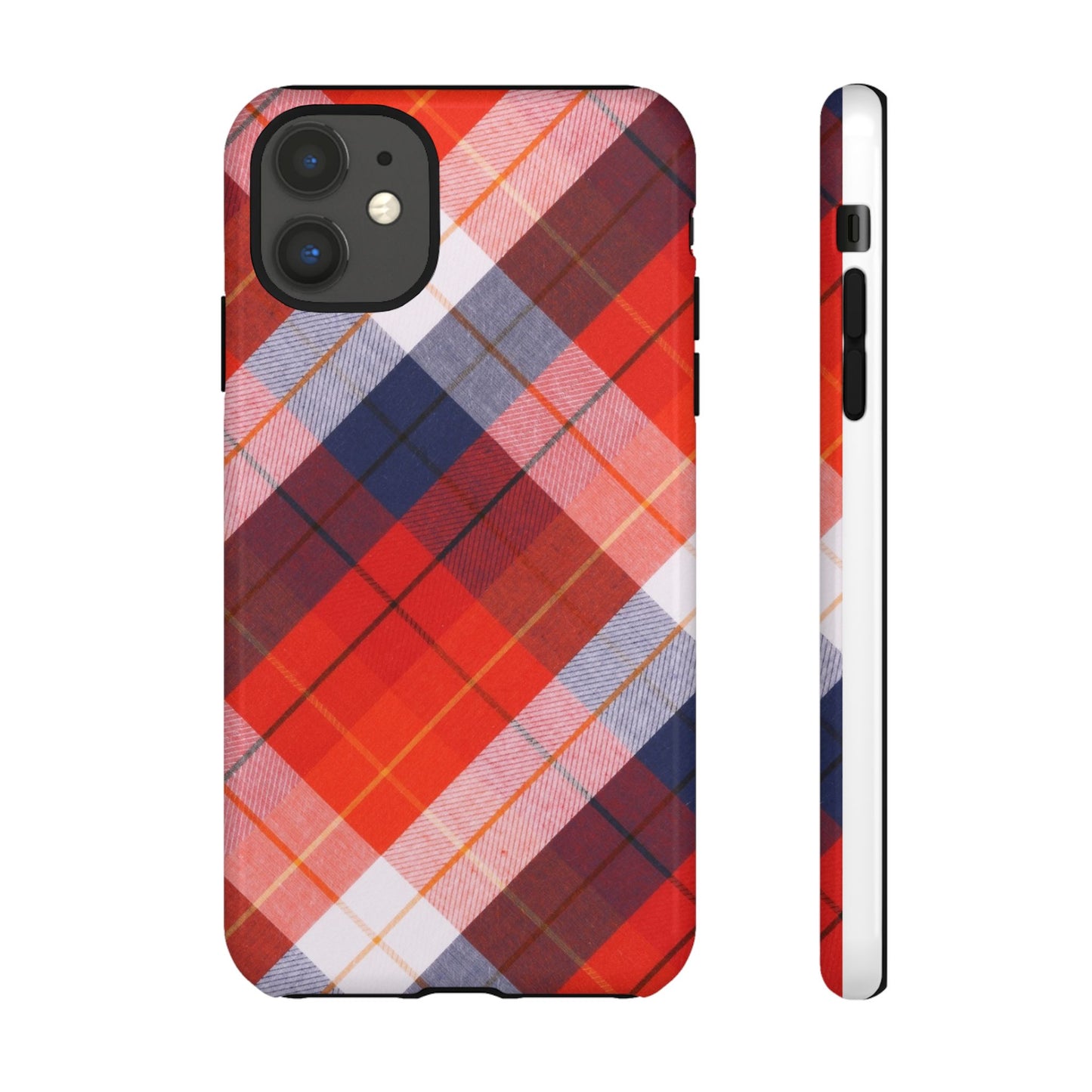 Tough Cases, Beautiful Red, White & Blue Plaid Design