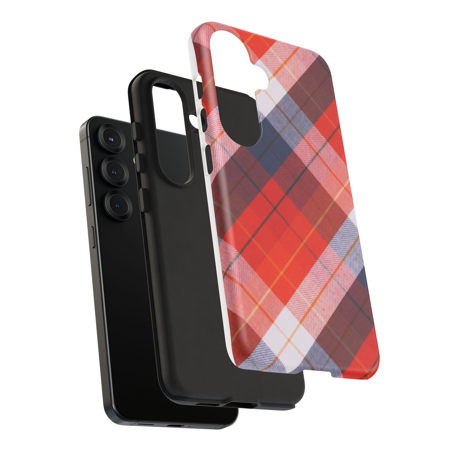 Tough Cases, Beautiful Red, White & Blue Plaid Design