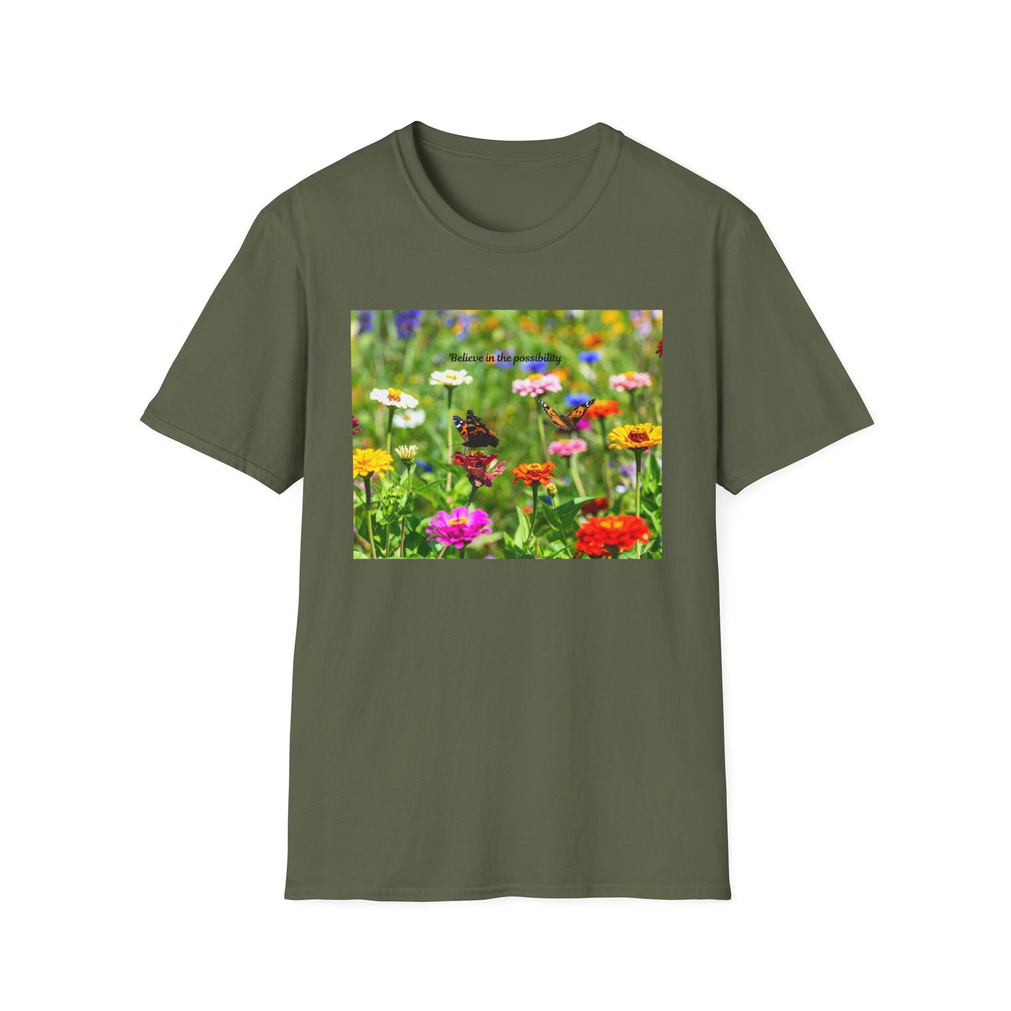 Vibrant Floral Butterfly T-Shirt - Nature Lover Gift, Spring Fashion, Eco-Friendly Apparel, Outdoor Wear, Garden Party Outfit