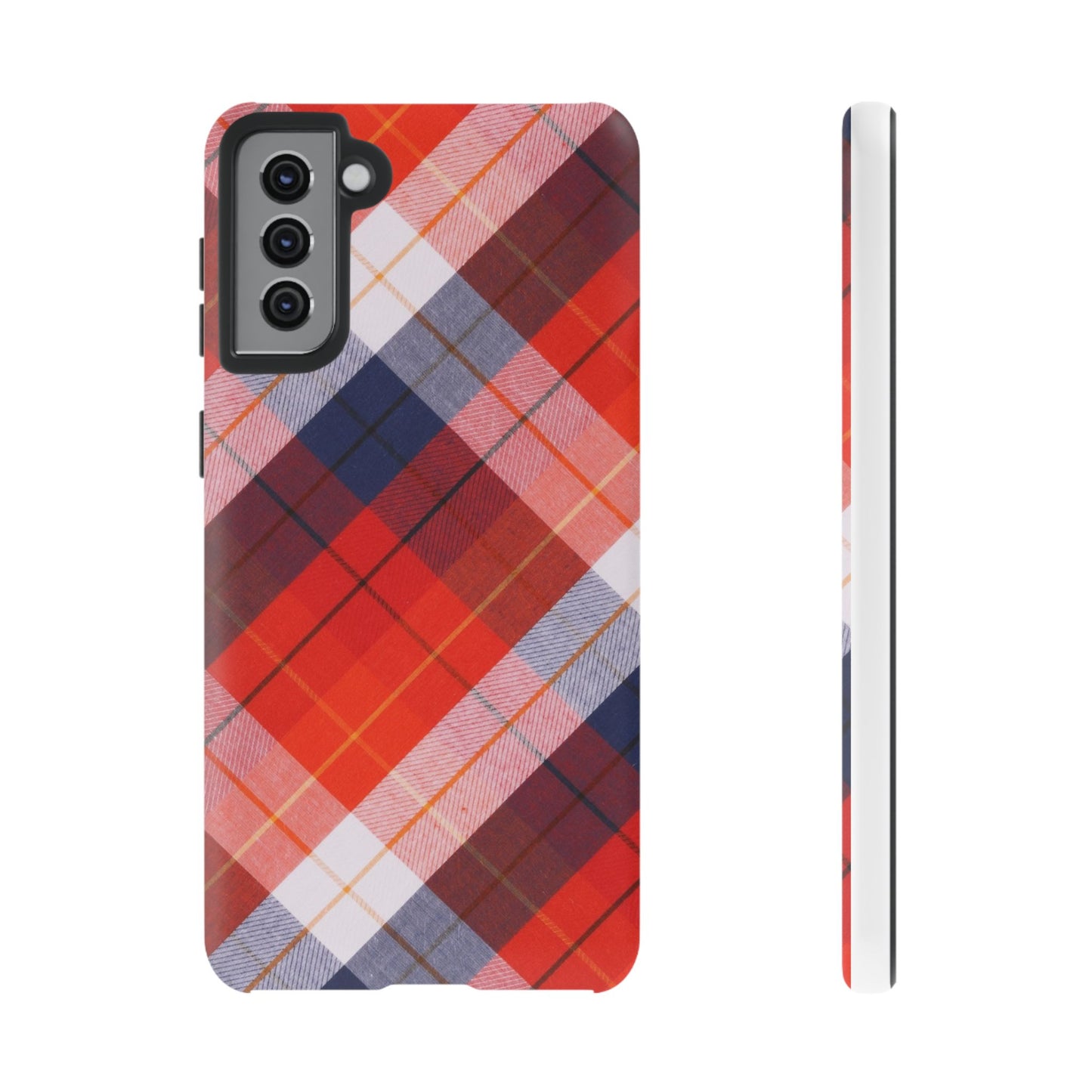 Tough Cases, Beautiful Red, White & Blue Plaid Design