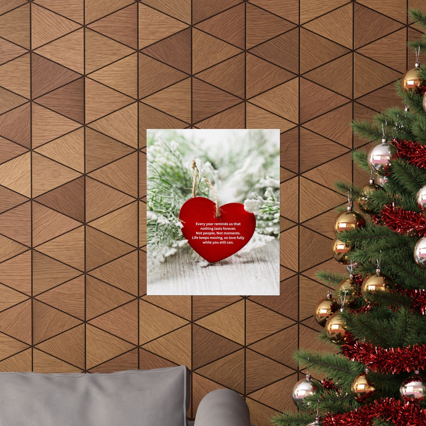 Winter Heart Poster – Matte Vertical Wall Art with Inspirational Quote