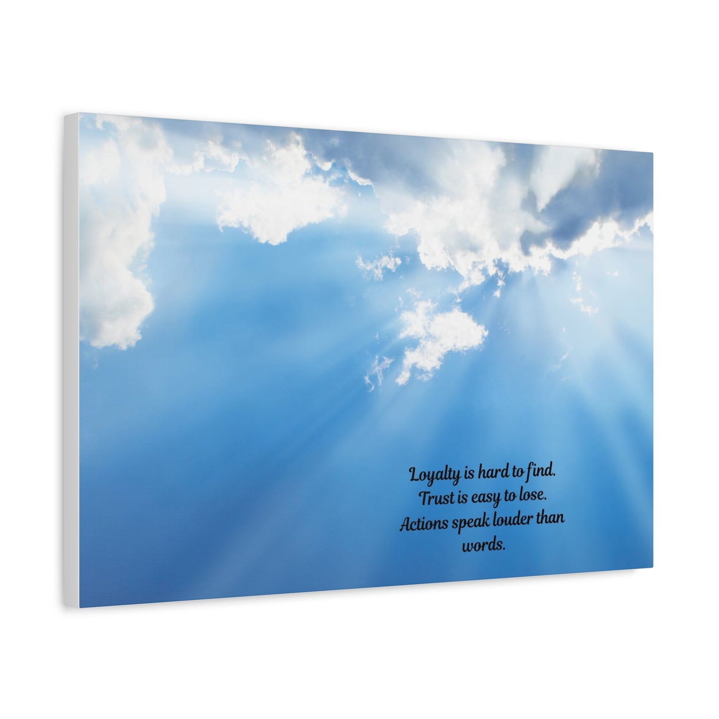 Inspirational Wall Art, Motivational Canvas Print, Home Decor, Loyalty Quote Art, Sky Artwork, Gift for Friends