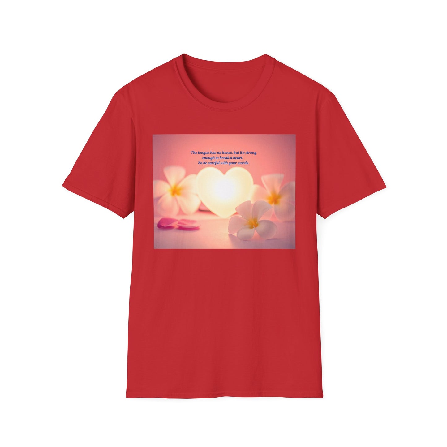 Inspirational Heart & Plumeria T-Shirt – 'The stronger the love...' Motivational Floral Tee