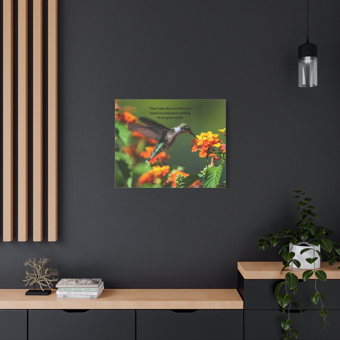 Inspirational Canvas Art, Hummingbird Decor, Motivational Wall Art, Home Office Decoration, Gift for Her