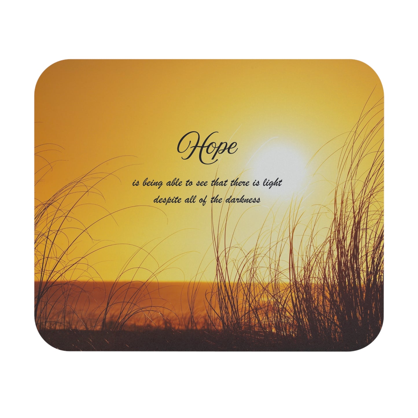 Hope Sunrise Mouse Pad — Inspirational Desk Mousepad with "Hope" Quote