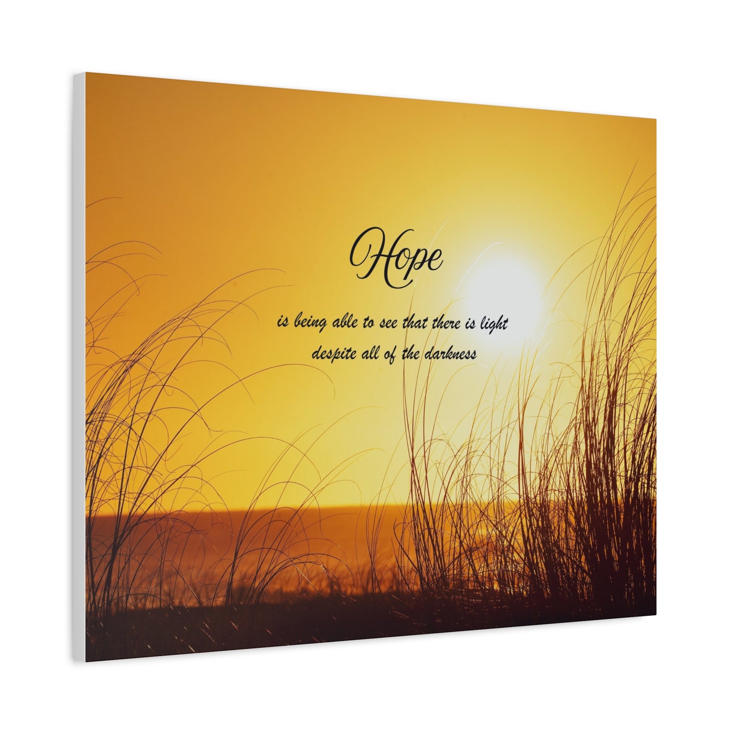 Hope Sunrise Canvas Wall Art — Inspirational Quote Beach Print