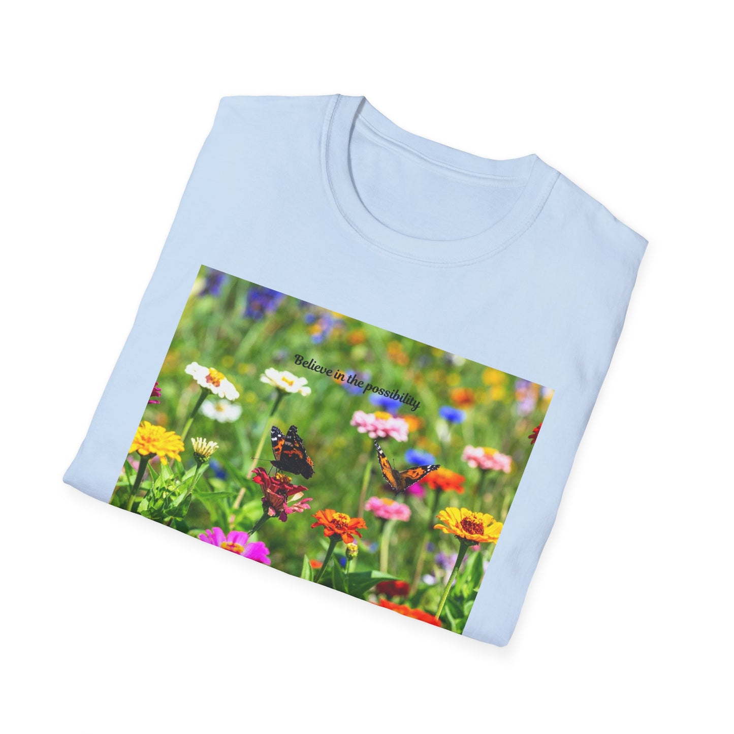 Vibrant Floral Butterfly T-Shirt - Nature Lover Gift, Spring Fashion, Eco-Friendly Apparel, Outdoor Wear, Garden Party Outfit