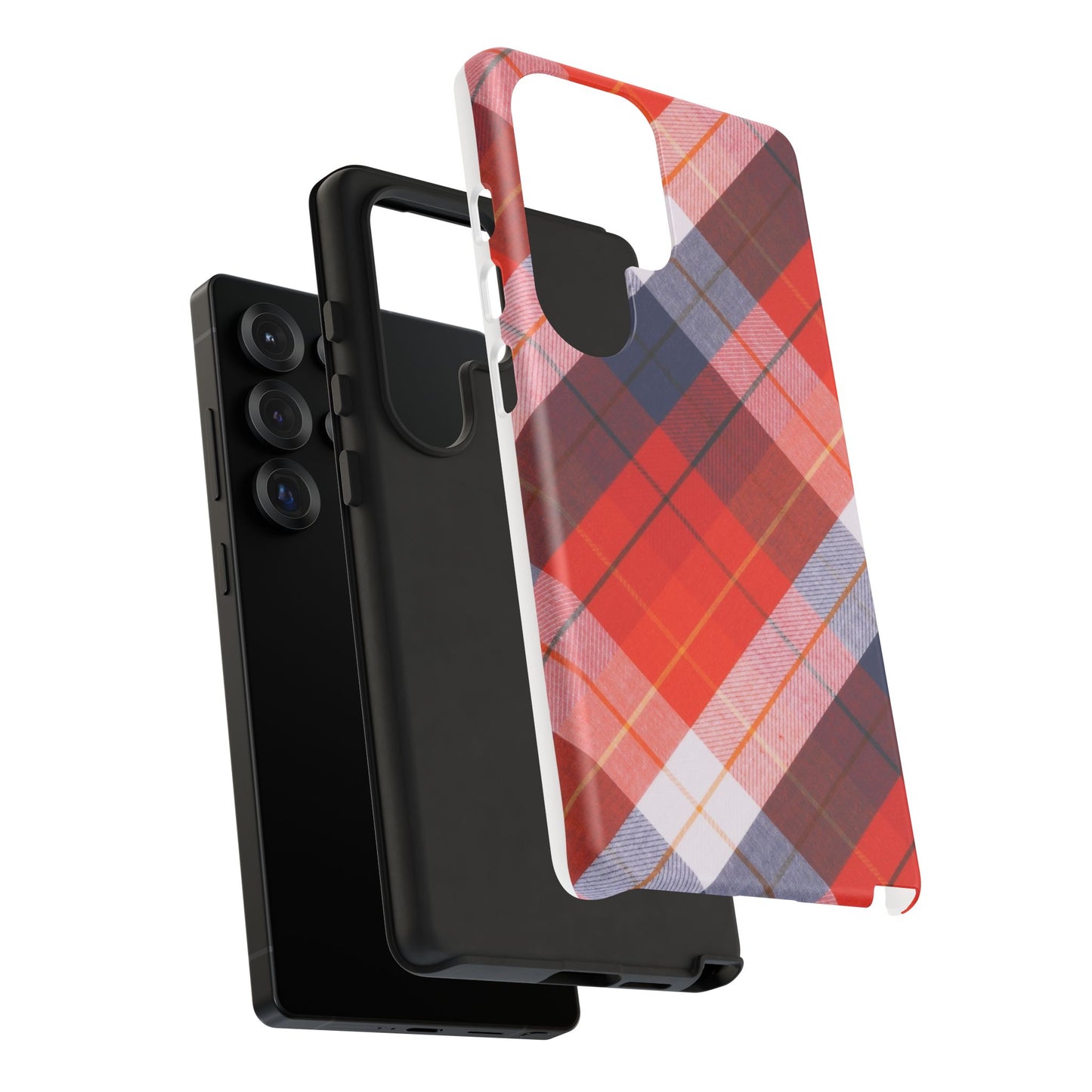 Tough Cases, Beautiful Red, White & Blue Plaid Design